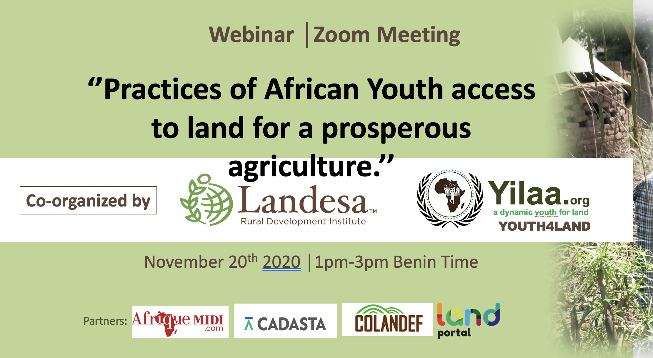 ’Practices of African Youth access to land for a prosperous agriculture