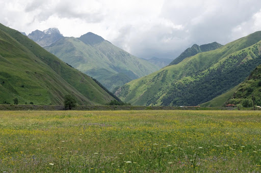 Sno river valley, Caucasian mountains, Georgia, photo by Vyacheslav Argenberg, Creative Commons Attribution 4.0 International license