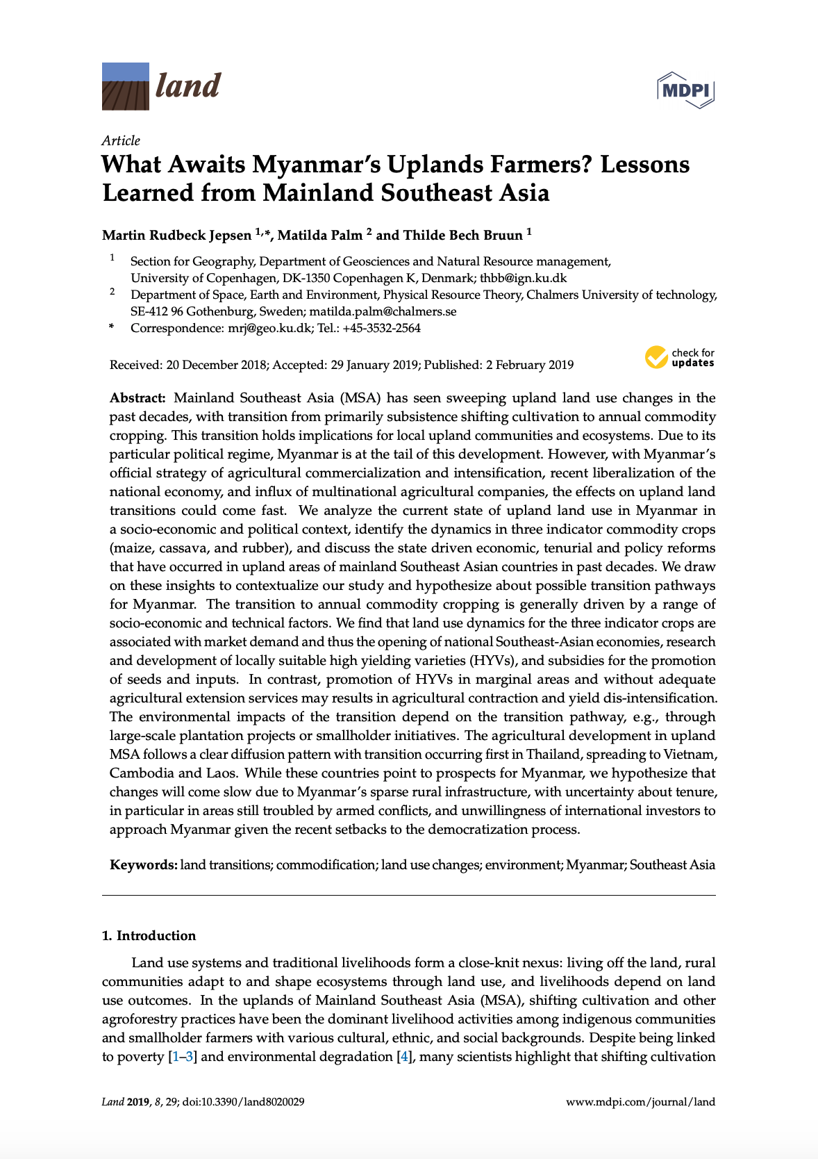 What Awaits Myanmar’s Uplands Farmers? Lessons Learned from Mainland Southeast Asia cover image