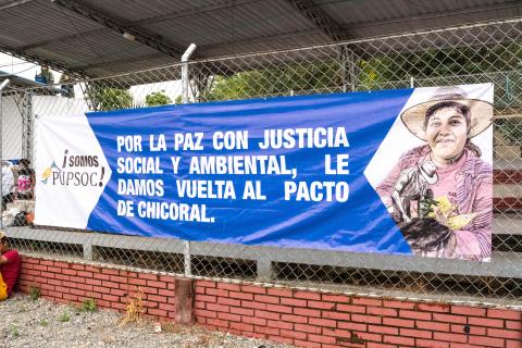 Image: Poster “For Peace with Social and Environmental Justice — Turning the Chicoral Pact Around" by Luis Baquero