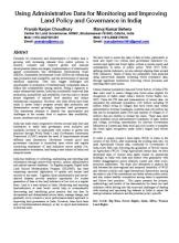 Administrative Data for Monitoring and Improving Land Policy and Governance in India