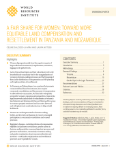 A Fair Share for Women: Toward More Equitable Land Compensation and Resettlement in Tanzania and Mozambique