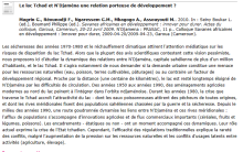 Le lac Tchad et N’Djaména une relation porteuse de développement ?