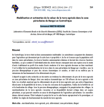 Modélisation et estimation de la valeur de la terre agricole dans la zone  périurbaine de Bangui en Centrafrique