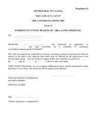 THE LAND REGULATIONS, 2004 Form 13