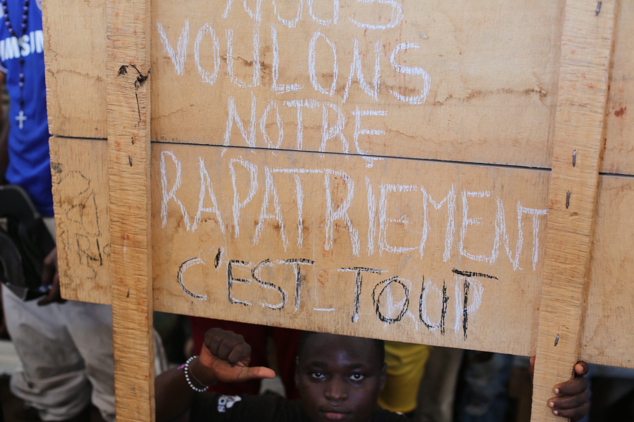 Refugee demands. Photo by Myriam Asmani, CC BY 2.0 license